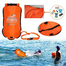 1xInflatable Orange Open Water Swimming Float Tow Bag Dry Swim Buoy Pouch U7C1