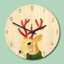 Creative wall clock Nordic wooden round home wall clock Section B