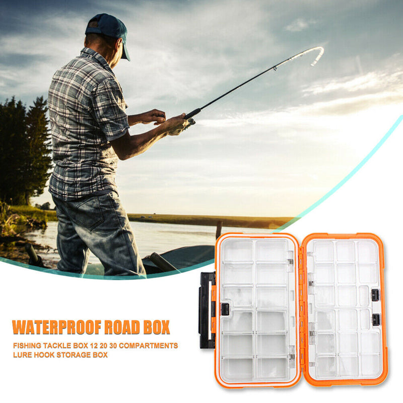 Fishing Tackle Box Double Sided Fishing Lure Bait Hook Storage Box (L) A