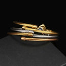 3Colors Jewelry Women'S Stainless Steel Twisted Cable Wire Heart Charm Brac