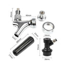 Beer Tap Faucet With Ball Lock Home Brewing Stainless Steel Stem Draft Beer