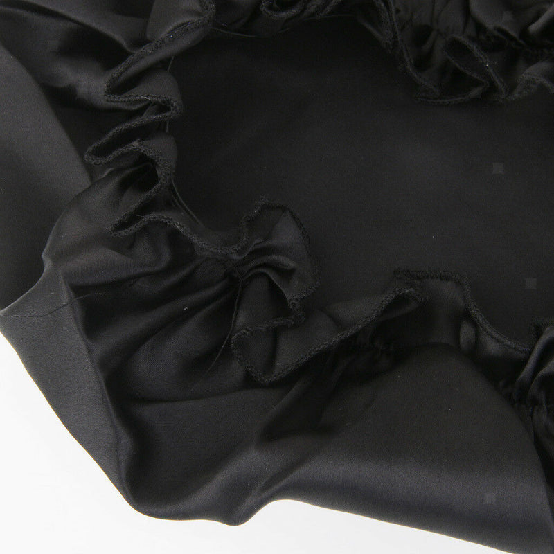 100% Pure Silk Sleeping Cap Sleep Hat Wrap Hair Care Bonnet Scarves Black
