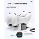 Dual Charging Station Dock w/4 USB-C Adapter for Playstation 5 Controller