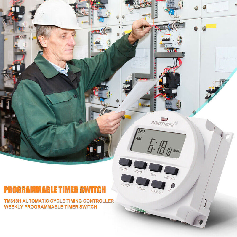 TM618H Auto Cycle Timing Controller Weekly Programmable Timer Switch (12V)
