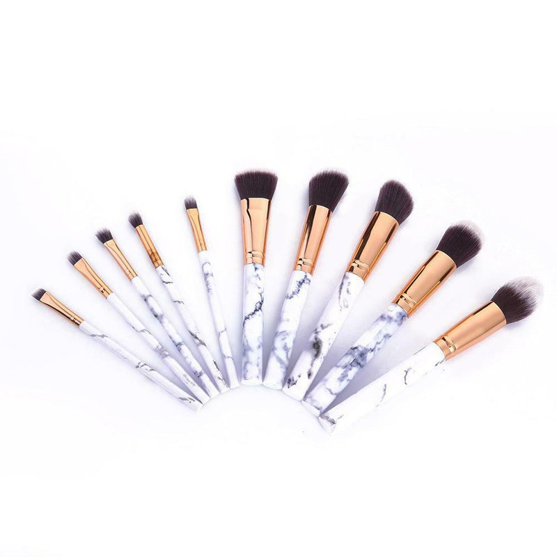 10pcs Marbling Makeup Brushes Set Powder Foundation Eyeshadow Cosmetic Tool A