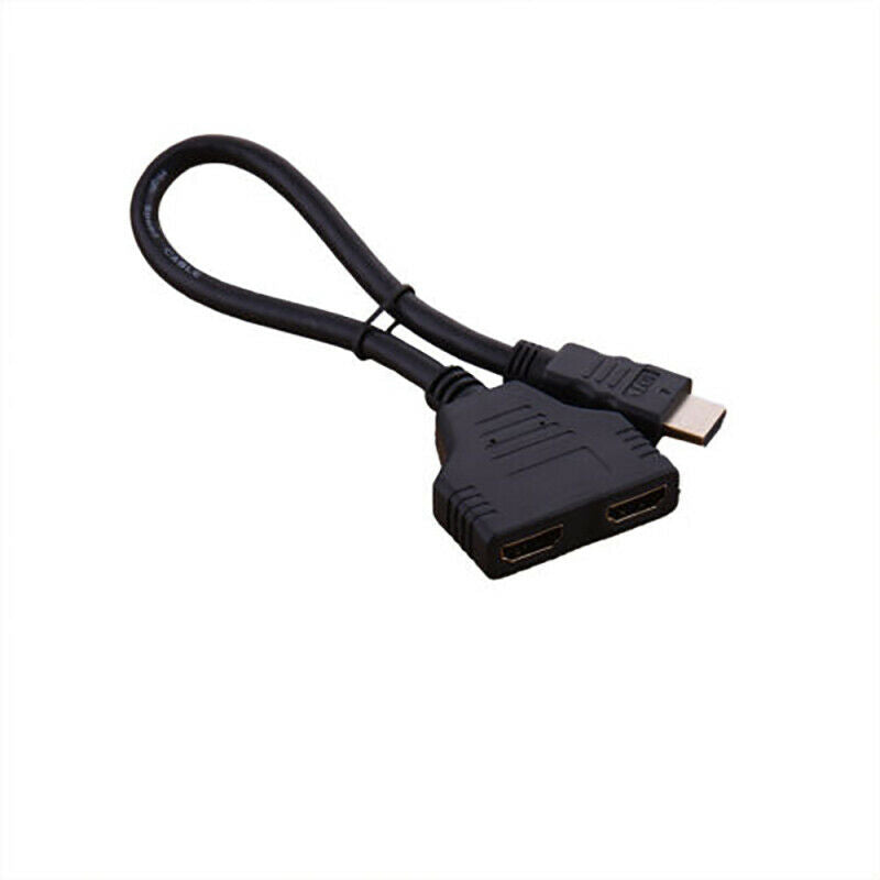 HDMI Male To Dual Twin HDMI Female 1 to 2 Way Splitter Adapter Cable For HD TV
