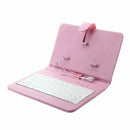 Universal Wired Keyboard Flip Holster For Android Phone 4.2''-6.8''pink