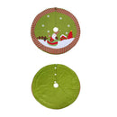Santa Claus Snowman Hotel Supply Scene Decor Tree Skirt (Green Bottom) A