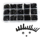 Black Carbon-Steel Cylinder Column Hex Hexagon Screw Set 500Pcs/Set M3/M4/M