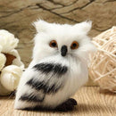 Cute Lovely Owl White Black Furry Christmas Bird Ornament Decoration-Ador.AU