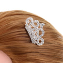 Princess Crystal Crown Mini Hair Comb Tiara for Wedding Bridal Headpiece