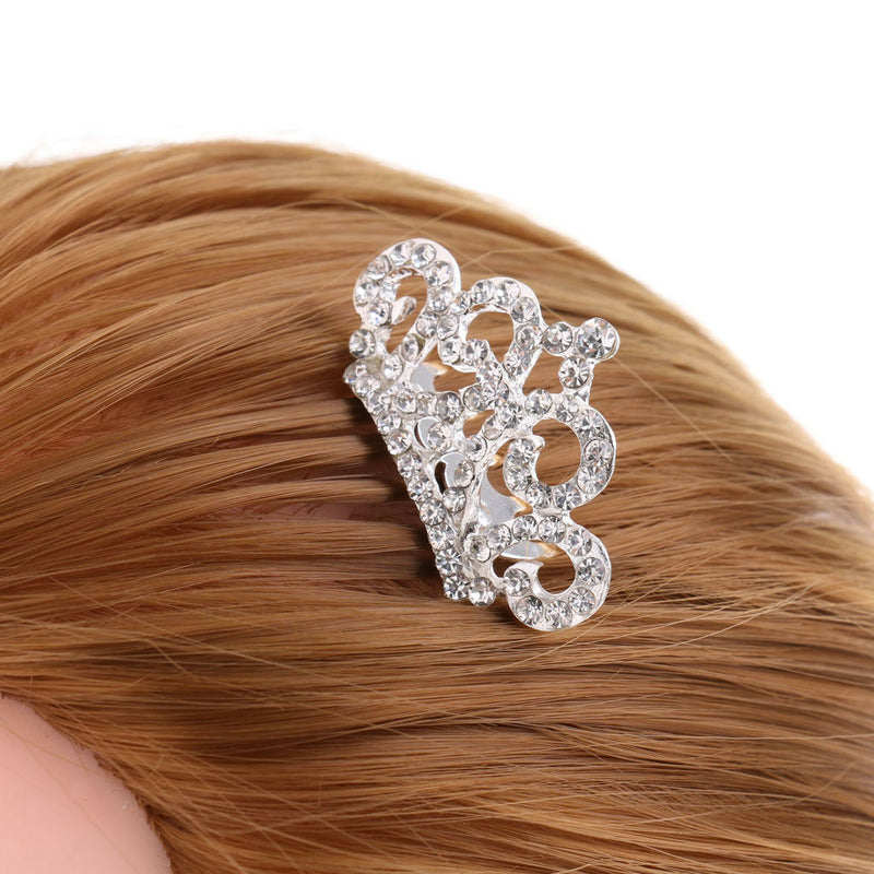 Princess Crystal Crown Mini Hair Comb Tiara for Wedding Bridal Headpiece