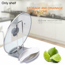 1* Stainless Steel Pot Cover Rack Stand Pan Lid Spoon Cookware Holder R4Q0