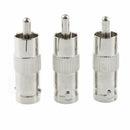 4 pcs x BNC FEMALE TO RCA PHONO MALE CONNECTORS CCTV CABLE DVR Q1V3