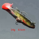 5Pcs Soft Bait Lead Head Fish Lures Bass Fishing Tackle Sharp Hook T Tail N1Q8