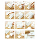 1X(White Large Size Wood Board Desktop Makeup Shelf Organizer Cosmetic Tool