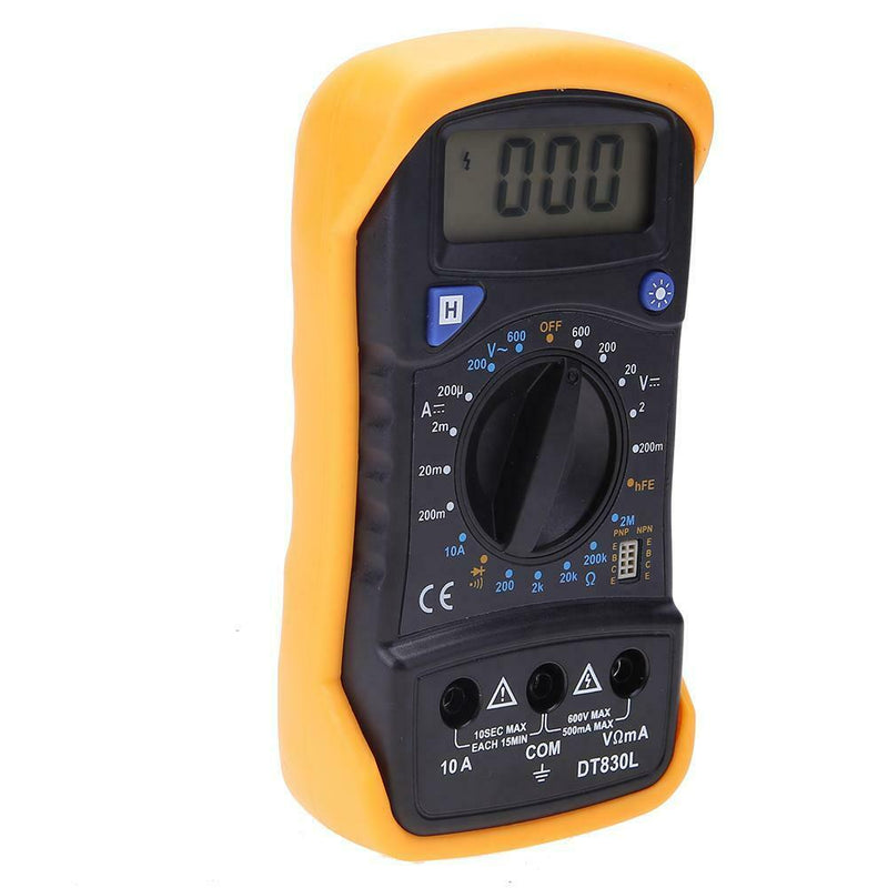 DT830 Digital Backlight LCD Multimeter AC/DC Voltmeter Resistance Tester A