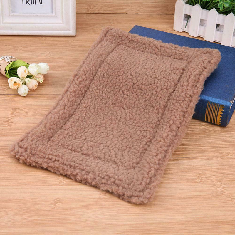 Plush Pet Hamster Cushion Mat Squirrel Blanket Guinea Pig Bed(Light Brown)