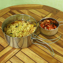 1Pcs Outdoor Camping Stainless Steel Portable Lunch Pot 2-Layer Combination