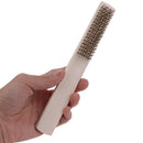 Copper Wire Brass Bristle Wood Handle Wire Scratchs Brush 208mm Metal Cleanin@