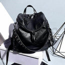 Women Backpack Purse 3 ways PU Washed Leather Rivet Studded Ladies Rucksack