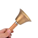 Solid Brass Wooden Handle School Reception Dinner Wood Shop Hotel Hand BellJ@Z