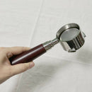 Coffee Bottomless Portafilter ,Dosing Ring Espresso Coffee Funnel ,Wooden Handle