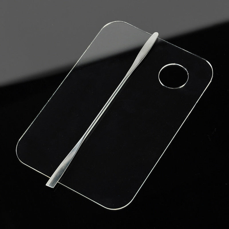 Cosmetic Acrylic Makeup Nail Eye Shadow Mixing Palette Stainless Spatula Tool