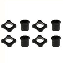 4 Pcs Black MIC Anti Slip Roller Ring Rolling Wireless Holder Rod Sleeve