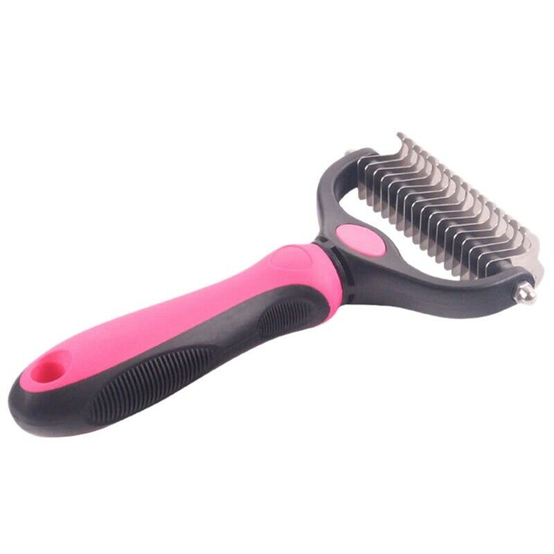 2X(Hair Removal Comb For Dogs Cat Detangler Fur Trimming Brush Grooming Too