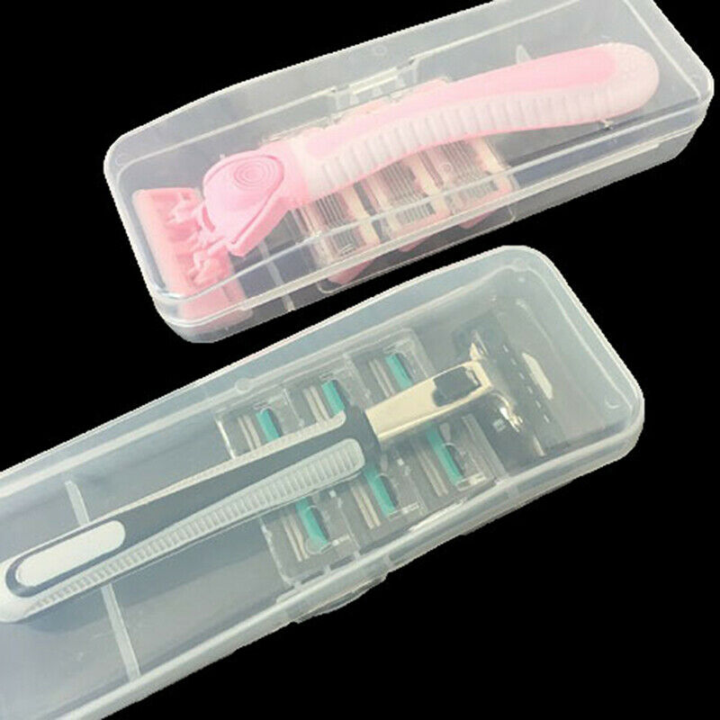 2pcs Universal Handle Shaver Storage Box Full Transparent Plastic Case Razor Bj