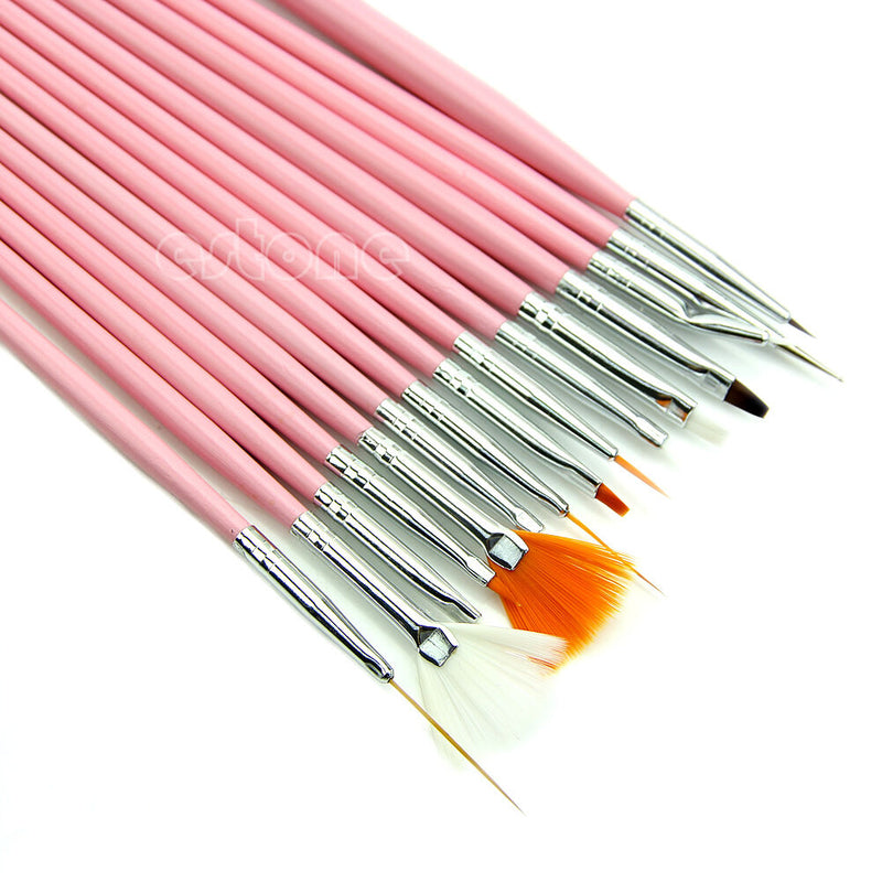 New 15 Pcs Nail Art Acrylic UV Gel Design Brush Set Painting Pen Tips Tools kit