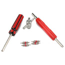 4pcs Schrader Valve Cores with Dual Single Head Removers+4-Way Valve Tool