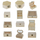 Unfinished Plain Hexagonal Wooden Jewelry Box Trinket Chest Jewelry Gift Box