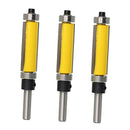 3pcs Tungsten Carbide Cutters, Top and Bottom Bearing Flush Trim Bits