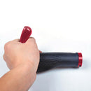 1 Pair Rubber Bicycle Handlebar Grips with Aluminum Bar Ends (Rose Red)