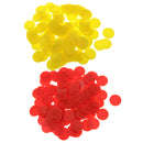 Pack of 200 Plastic Board Game Counters Game Chip Numeracy Teaching Red Yellow