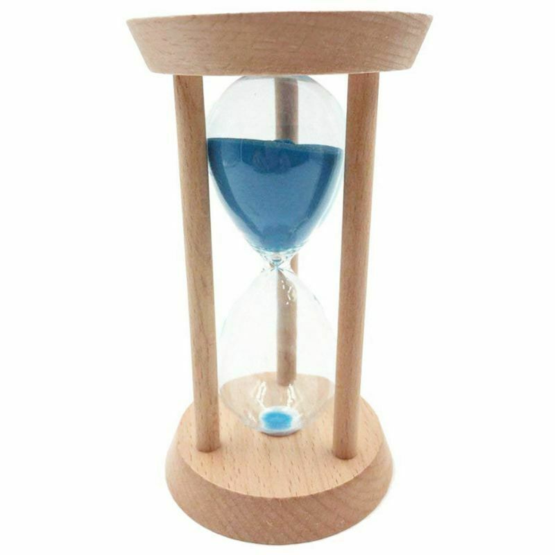 Blue hourglass wooden frame -15 minutes W7H3