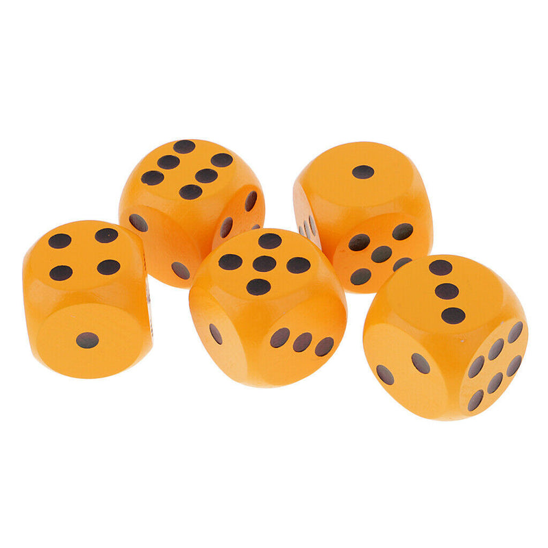 5Pcs 3cm D6 Six Sided Dice for   RPG MTG Gaming Toys Orange