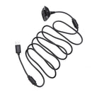 1.8m Dual Magnetic Ring USB Charging Cable for Xbox 360 Controller (Black) A