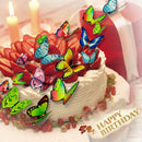 96pcs Mixed Butterfly flowers Edible Glutinous Wafer Rice Paper Cake Decorat Gw