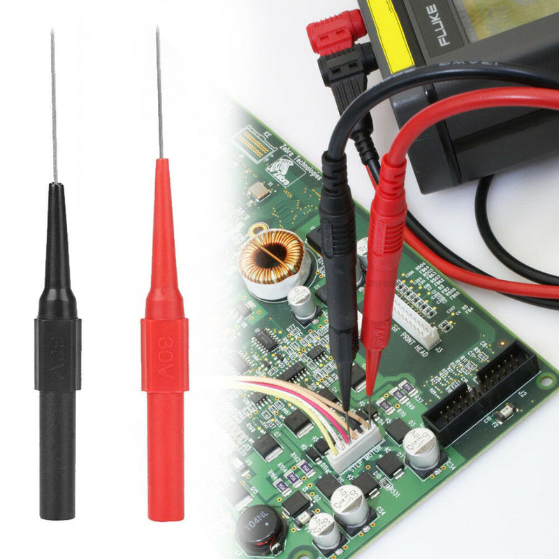 2Pcs/Set Red+Black Insulation Piercing Needle Non-destructive Test Probes Tool