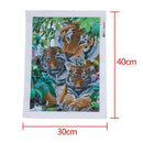 5D DIY Diamond Painting Cross Stitch Crafts Home Decor(Three tigers)