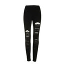 Sexy Black Punk Ripped Torn Slashed Cut Striped Leggings Pants Gothic ClubLJ