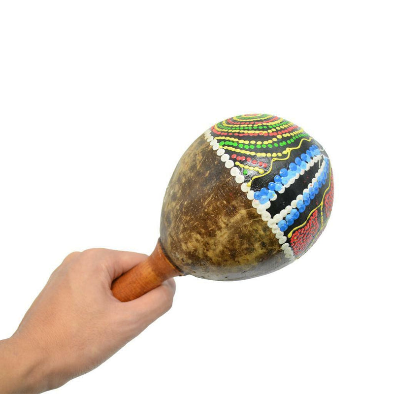 Hand Painted Maraca & Tribal Style Dora Nut Handbell Set Hand Percussion