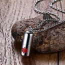 Necklace 55cm with urn pendant for reminders collection - emergency symbol
