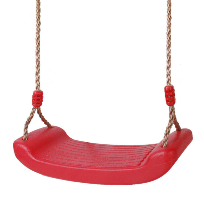 Outdoor Swing Set Seat With Rope Red