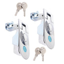 2x Compression Latch Panel Lock for Motorhome Flush Lever Adjustable Sliver