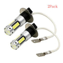 2Pcs H3 4014 High Power 1200LM LED White Fog DRL Light Lamp Bulb DC 12V 6000K