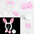Lovely Girls Rabbit Bunny Ears Headband Tail Necktie Birthday Party Costu Kw